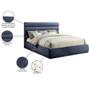 Meridian Adam Navy Chenille Fabric King Bed IMAGE 10