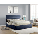 Meridian Adam Navy Chenille Fabric King Bed IMAGE 2