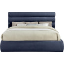 Meridian Adam Navy Chenille Fabric King Bed IMAGE 3