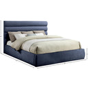 Meridian Adam Navy Chenille Fabric King Bed IMAGE 9