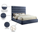 Meridian Adam Navy Chenille Fabric King Bed IMAGE 10