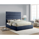 Meridian Adam Navy Chenille Fabric King Bed IMAGE 2