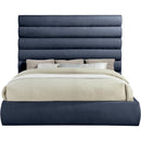Meridian Adam Navy Chenille Fabric King Bed IMAGE 3