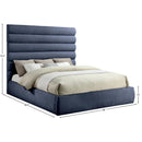 Meridian Adam Navy Chenille Fabric King Bed IMAGE 9