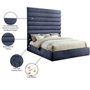 Meridian Adam Navy Chenille Fabric King Bed IMAGE 10