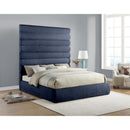 Meridian Adam Navy Chenille Fabric King Bed IMAGE 2