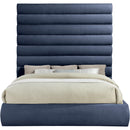 Meridian Adam Navy Chenille Fabric King Bed IMAGE 3