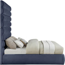Meridian Adam Navy Chenille Fabric King Bed IMAGE 4