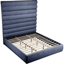 Meridian Adam Navy Chenille Fabric King Bed IMAGE 7