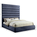 Meridian Adam Navy Chenille Fabric King Bed IMAGE 9