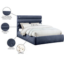 Meridian Adam Navy Chenille Fabric Queen Bed IMAGE 10