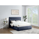 Meridian Adam Navy Chenille Fabric Queen Bed IMAGE 2