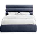 Meridian Adam Navy Chenille Fabric Queen Bed IMAGE 3