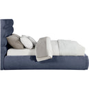 Meridian Adam Navy Chenille Fabric Queen Bed IMAGE 4