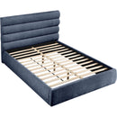 Meridian Adam Navy Chenille Fabric Queen Bed IMAGE 7