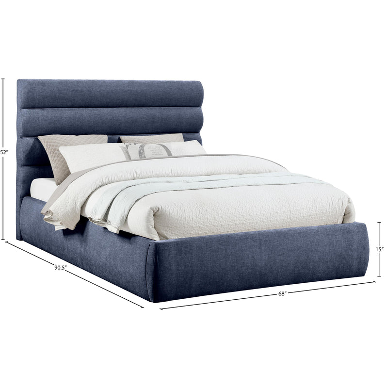 Meridian Adam Navy Chenille Fabric Queen Bed IMAGE 9