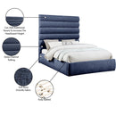 Meridian Adam Navy Chenille Fabric Queen Bed IMAGE 10