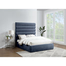 Meridian Adam Navy Chenille Fabric Queen Bed IMAGE 2