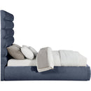 Meridian Adam Navy Chenille Fabric Queen Bed IMAGE 4