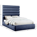 Meridian Adam Navy Chenille Fabric Queen Bed IMAGE 9