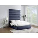 Meridian Adam Navy Chenille Fabric Queen Bed IMAGE 2