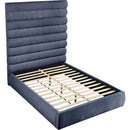 Meridian Adam Navy Chenille Fabric Queen Bed IMAGE 7