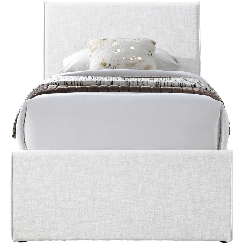 Meridian Myles Cream Linen Textured Fabric Twin Trundle Bed IMAGE 3