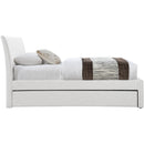 Meridian Myles Cream Linen Textured Fabric Twin Trundle Bed IMAGE 4