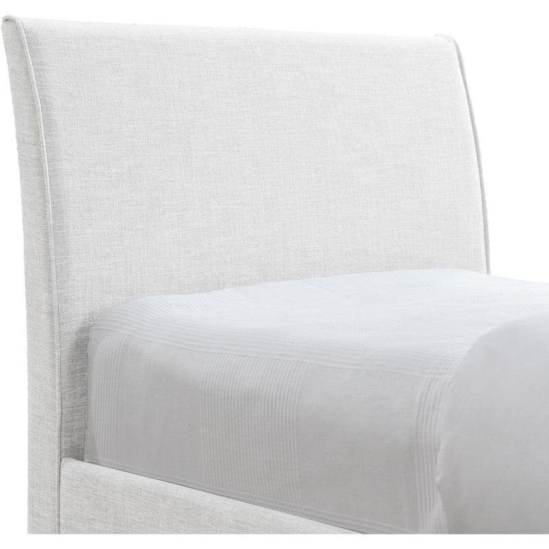Meridian Myles Cream Linen Textured Fabric Twin Trundle Bed IMAGE 6