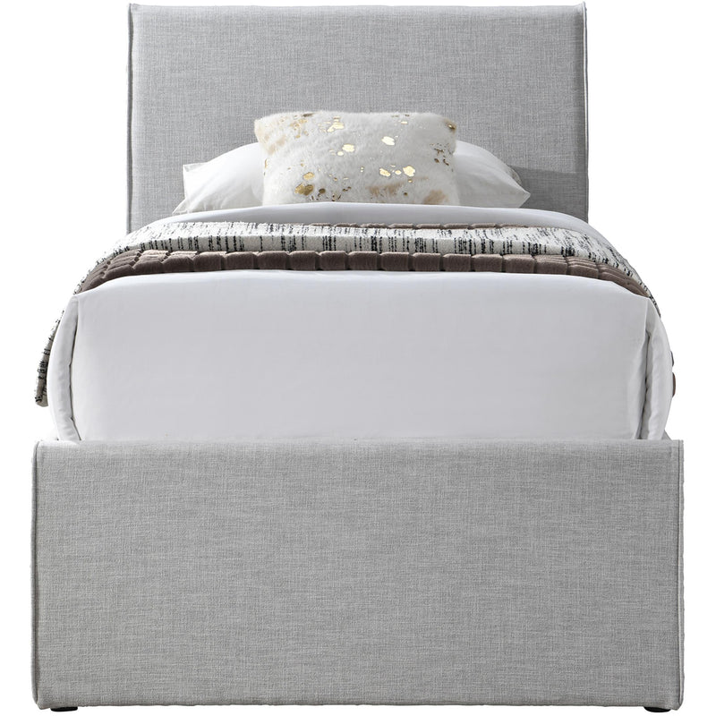 Meridian Myles Grey Linen Textured Fabric Twin Trundle Bed IMAGE 3