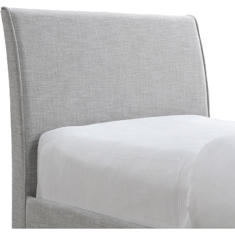 Meridian Myles Grey Linen Textured Fabric Twin Trundle Bed IMAGE 6