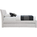 Meridian Myles Cream Chenille Fabric Twin Trundle Bed IMAGE 4