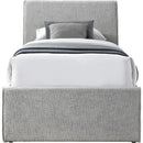 Meridian Myles Grey Chenille Fabric Twin Trundle Bed IMAGE 3