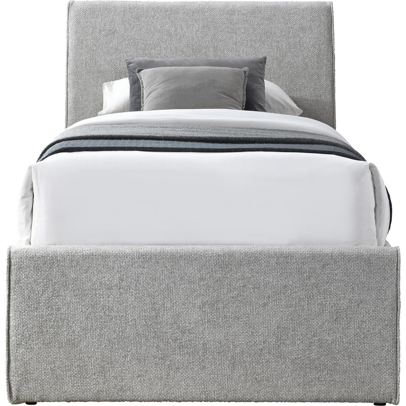 Meridian Myles Grey Chenille Fabric Twin Trundle Bed IMAGE 3