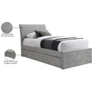 Meridian Myles Grey Chenille Fabric Twin Trundle Bed IMAGE 8