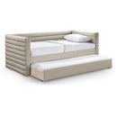Meridian Beverly Beige Vegan Leather Twin Daybed IMAGE 1