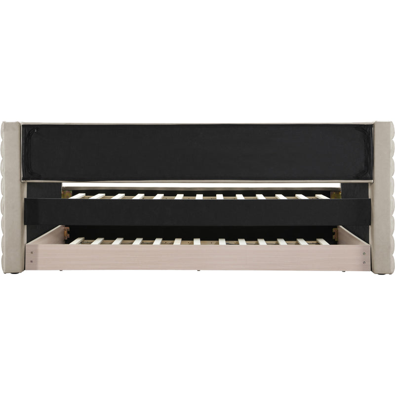 Meridian Beverly Beige Vegan Leather Twin Daybed IMAGE 5