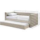 Meridian Beverly Beige Vegan Leather Twin Daybed IMAGE 7