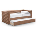 Meridian Beverly Cognac Vegan Leather Twin Daybed IMAGE 1