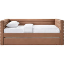 Meridian Beverly Cognac Vegan Leather Twin Daybed IMAGE 3