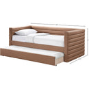 Meridian Beverly Cognac Vegan Leather Twin Daybed IMAGE 7