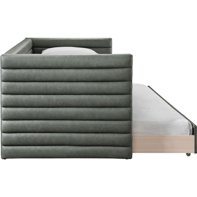 Meridian Beverly Green Vegan Leather Twin Daybed IMAGE 4