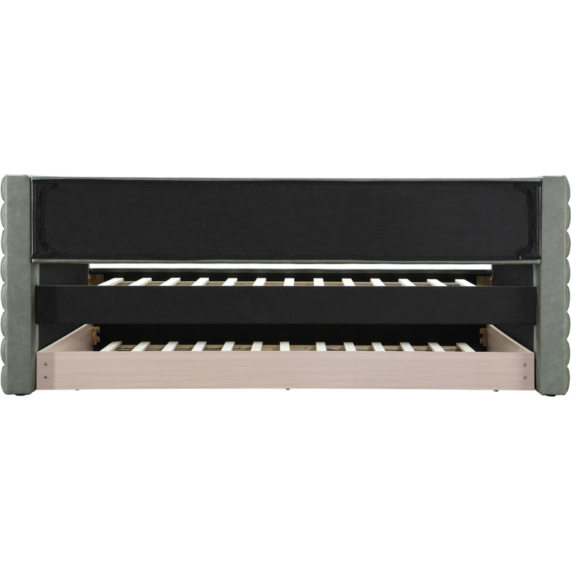 Meridian Beverly Green Vegan Leather Twin Daybed IMAGE 5
