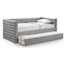Meridian Beverly Grey Vegan Leather Twin Daybed IMAGE 1