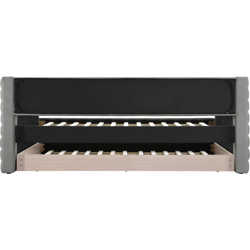 Meridian Beverly Grey Vegan Leather Twin Daybed IMAGE 5