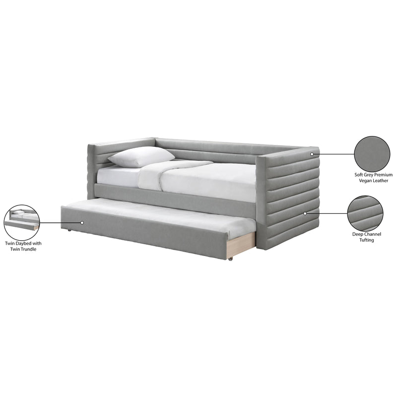Meridian Beverly Grey Vegan Leather Twin Daybed IMAGE 8