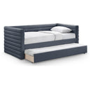 Meridian Beverly Navy Vegan Leather Twin Daybed IMAGE 1