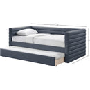 Meridian Beverly Navy Vegan Leather Twin Daybed IMAGE 7