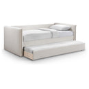 Meridian Colton Cream Linen Textured Fabric Twin Daybed IMAGE 1