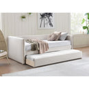 Meridian Colton Cream Linen Textured Fabric Twin Daybed IMAGE 2